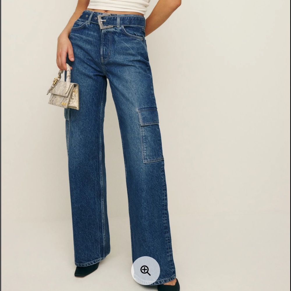 Reformation Cary Belted Cargo High Rise Jeans